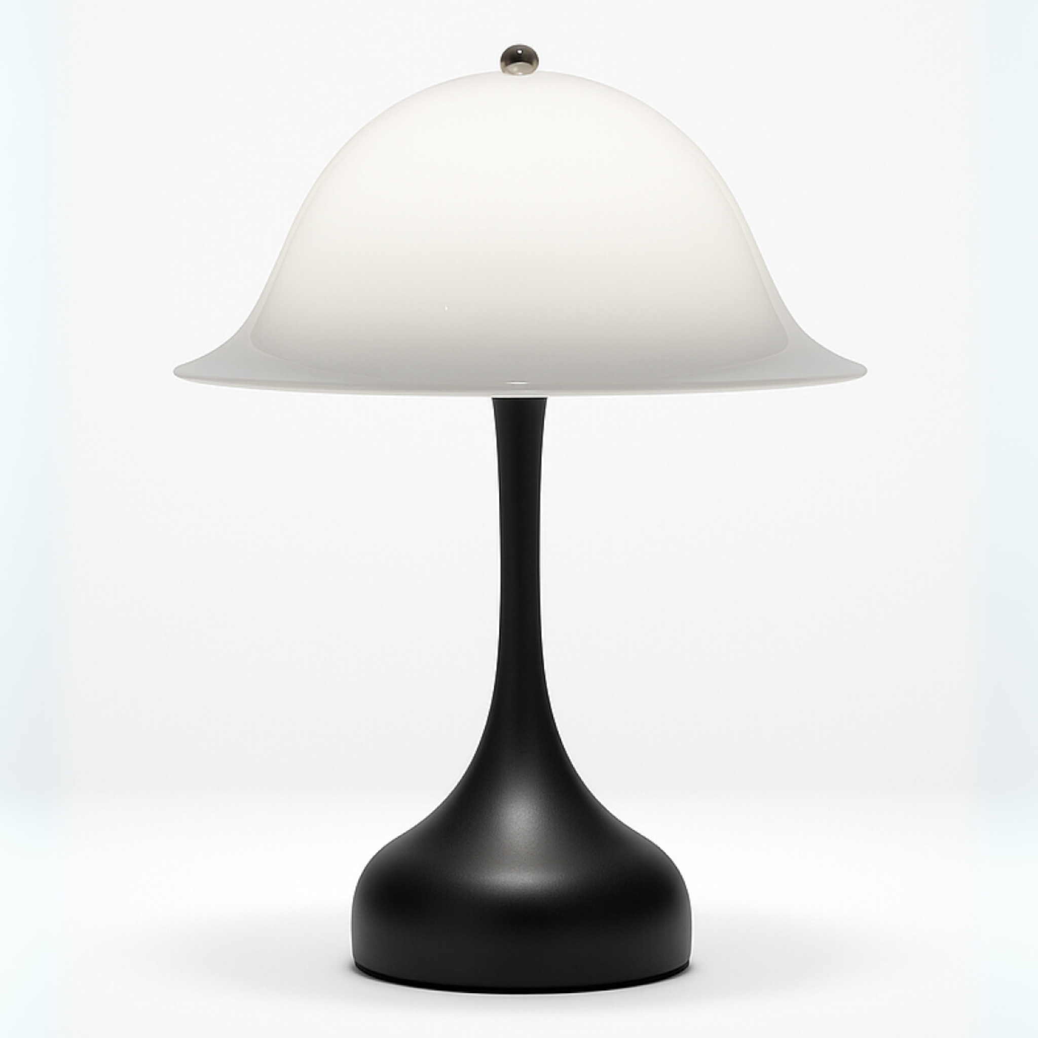 Mid-century mushroom dome lamp with soft glow, stylish bedside or living room lighting