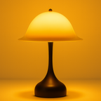 Vintage-inspired mushroom table lamp in black or white, ambient lighting for modern homes
