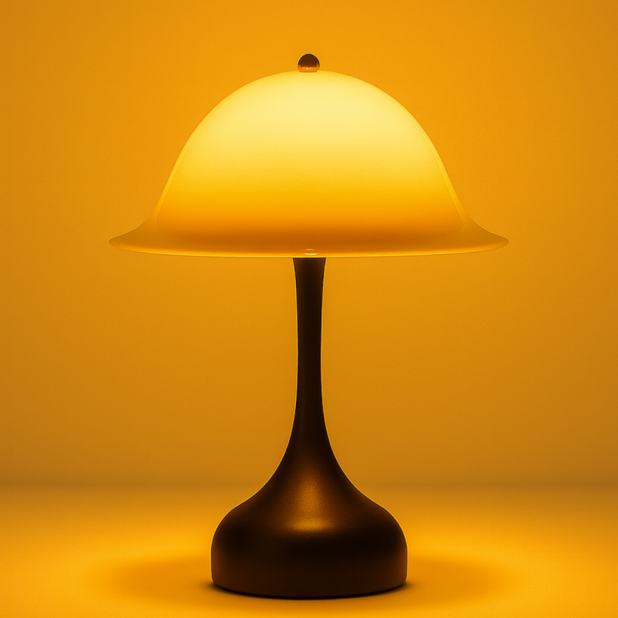 Vintage-inspired mushroom table lamp in black or white, ambient lighting for modern homes