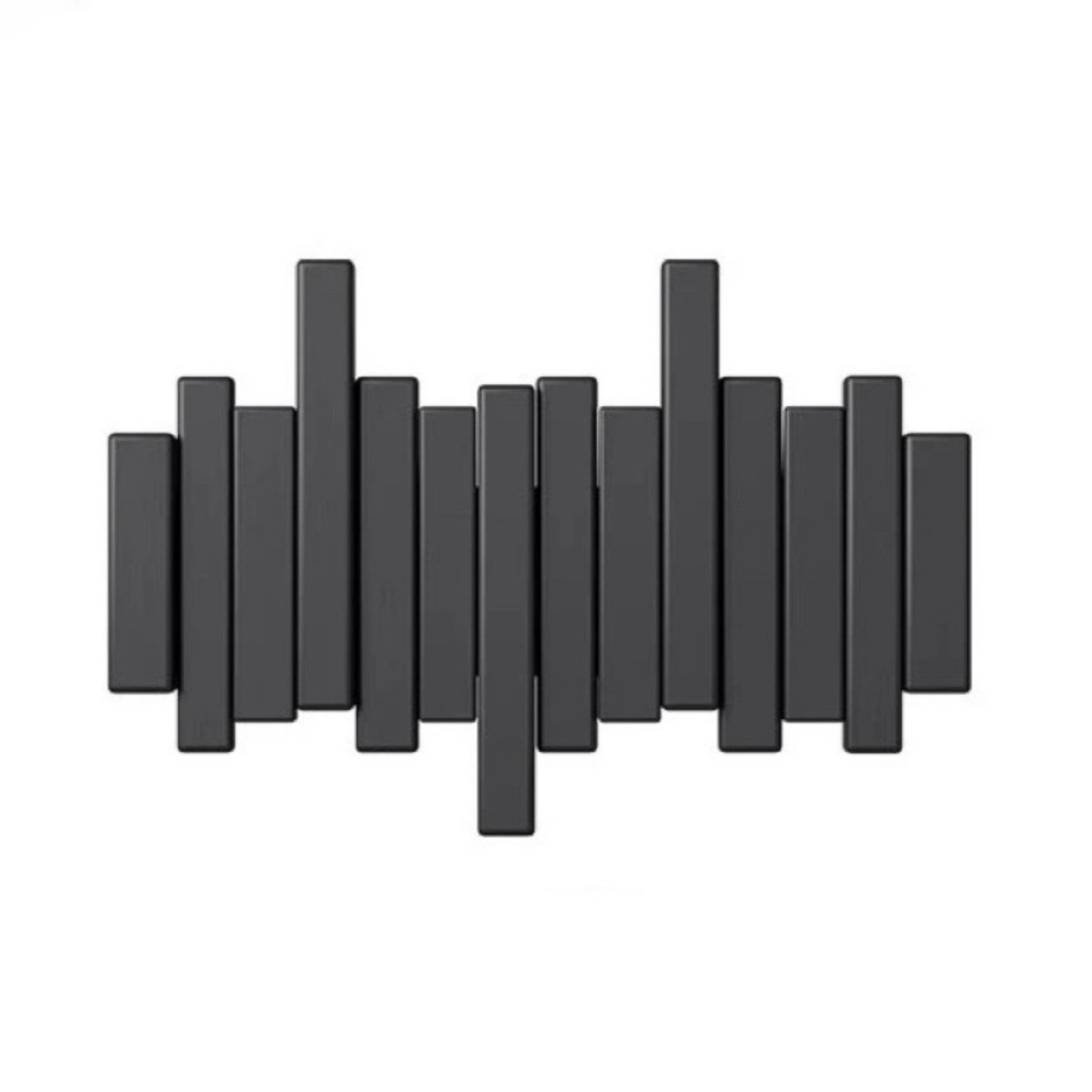 Midnight Rhythm Piano-Style Hook Wall Panel In Black