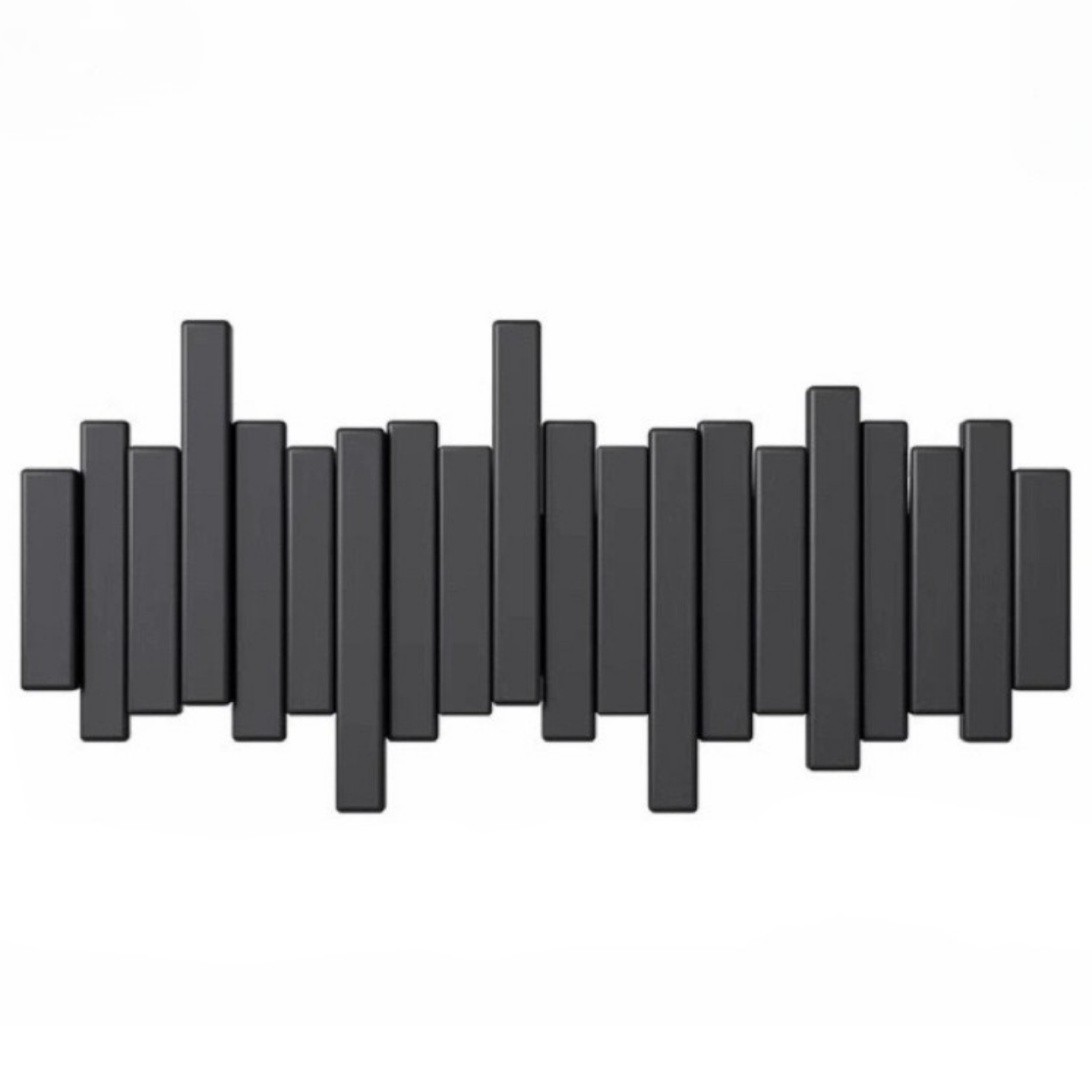 Midnight Rhythm Piano-Style Hook Wall Panel In Black