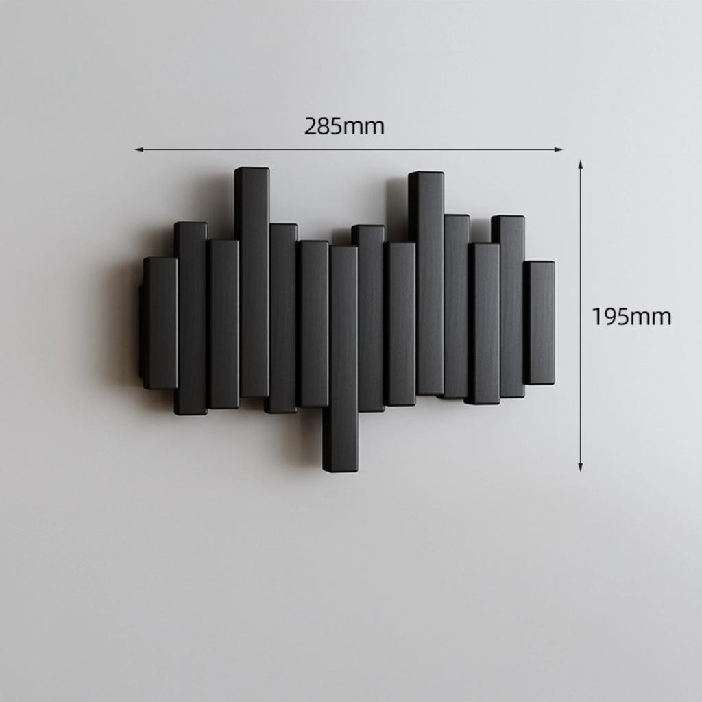 Black wall-mounted 4 hooks