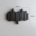 Black wall-mounted 4 hooks