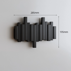 Black wall-mounted 4 hooks