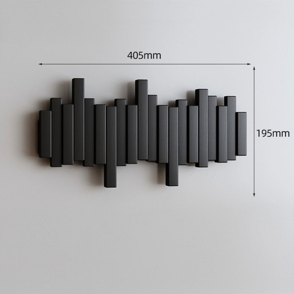 Black wall-mounted 6 hooks
