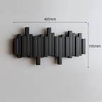 Black wall-mounted 6 hooks