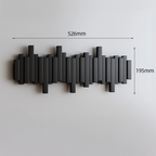 Black Wall-mounted coat 8 hooks