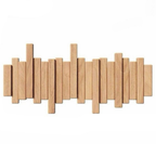 Nordic Rhythm Piano-Style Hook Wall Panel In Natural