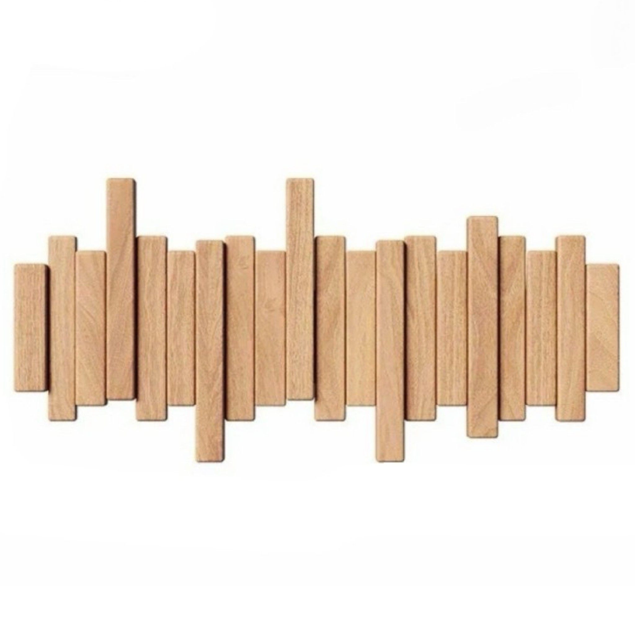Nordic Rhythm Piano-Style Hook Wall Panel In Natural