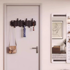 Modern wooden wall-mounted coat hooks with foldable pegs, minimalist Scandinavian design, ideal for hanging jackets, bags, and keys in entryways or bedrooms