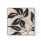 A black leaf framed wall art piece for UK bedrooms, living rooms and neutral hallway gallery walls.