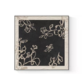 A black and neutral floral framed wall art piece for UK living rooms, bedrooms, hallways and calm gallery wall styling.
