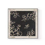 A black and neutral floral framed wall art piece for UK living rooms, bedrooms, hallways and calm gallery wall styling.