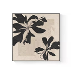 A black floral silhouette framed wall art piece for UK living rooms, bedrooms and modern neutral gallery walls.