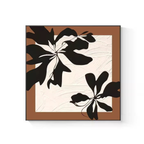 A warm terracotta and black floral framed wall art piece for UK living rooms, bedrooms and styled hallway walls.