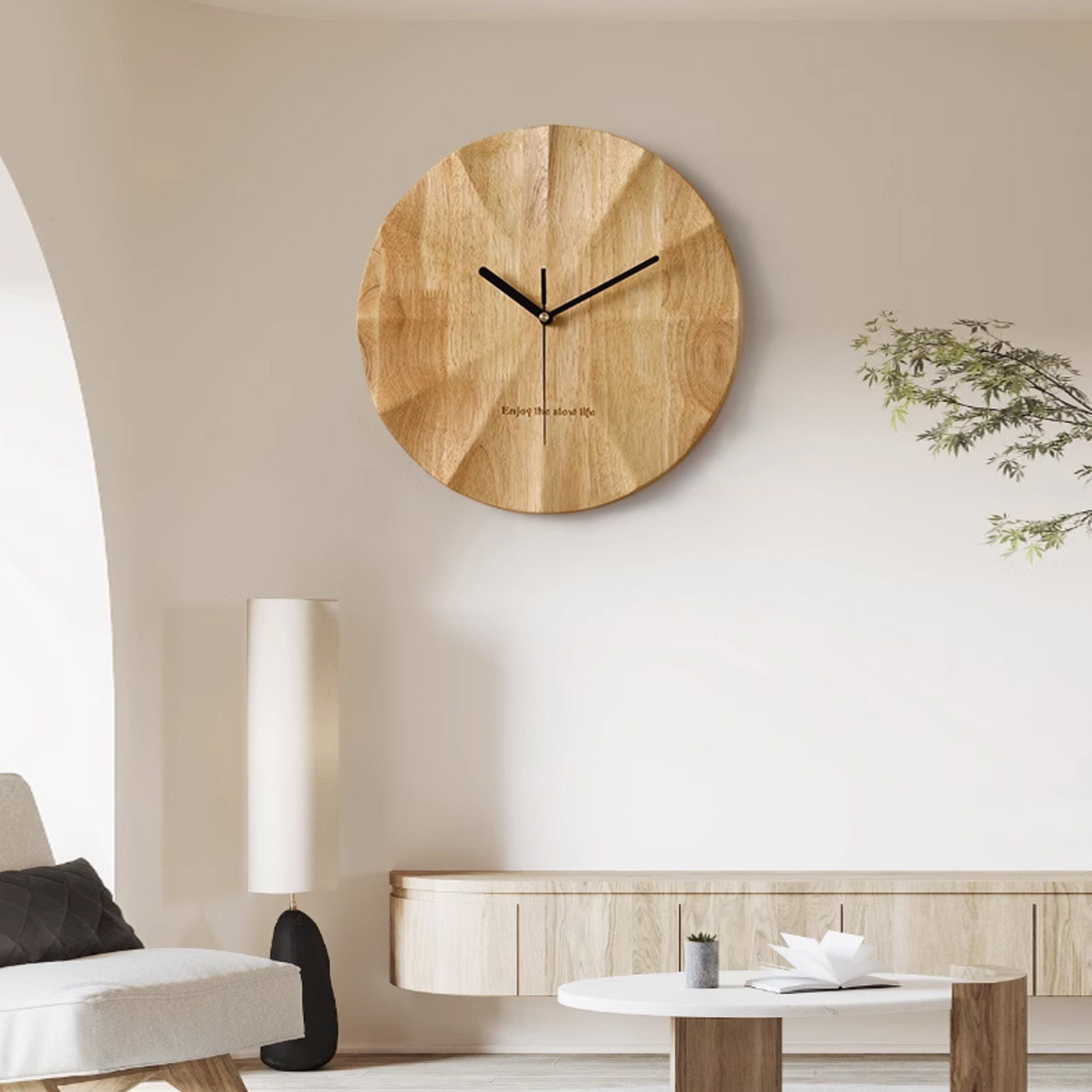 The Arden Wood Wall Clock is a warm, minimalist wall clock for UK living rooms, kitchens, bedrooms and hallways.