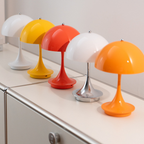 A glossy rechargeable dome table lamp for UK bedrooms, desks, bedside tables and colourful living room corners.