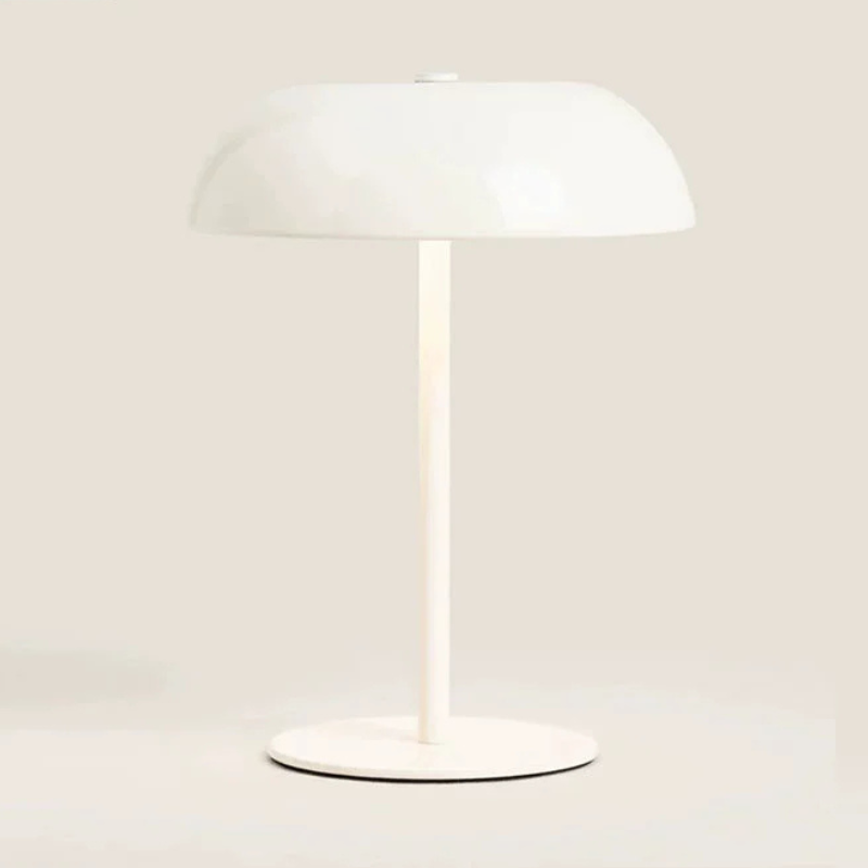White Marlow Dome Table Lamp with a softly rounded shade and slim modern stand – KaShi Living