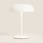 White Marlow Dome Table Lamp with a softly rounded shade and slim modern stand – KaShi Living