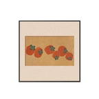 Playful persimmon framed wall art in warm orange and tan tones, ideal for kitchens, dining rooms and cheerful gallery walls.