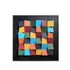 Colourful framed 3D mosaic wall art with a dark background, ideal for modern living rooms, bedrooms, offices and creative spaces.