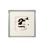 A cosy framed wall art print featuring a quiet cat scene, suited to UK bedrooms, reading corners and relaxed living rooms.