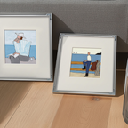 A soft coastal framed wall art set for calm bedrooms, living rooms, reading corners and relaxed gallery wall styling.