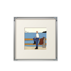 A coastal framed wall art print with a quiet harbour scene, ideal for UK living rooms, bedrooms, hallways and gallery walls.