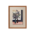 A botanical framed wall art piece featuring leafy stems in vases by a window, suited to UK bedrooms, hallways and cosy living room corners.